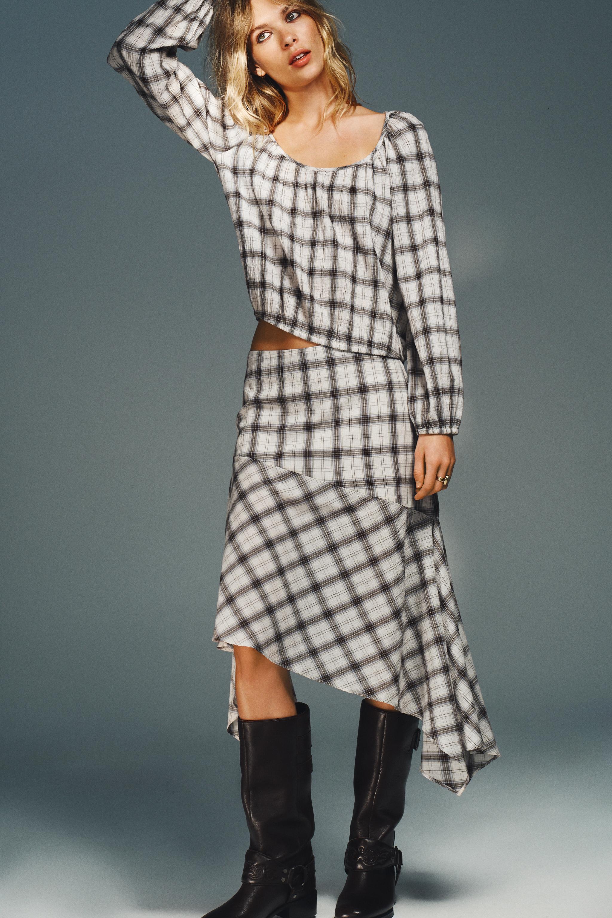 CHEMISE À CARREAUX ÉLASTIQUE